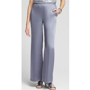 CHICO’S Satin Pull-On Drapey Wide Leg Pants, Carbon Grey, size 1.5, NWT